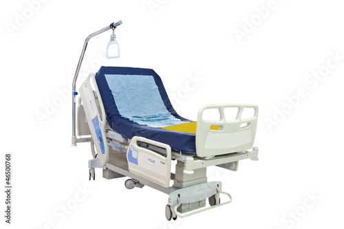 Photo: medical bed under the white background medical bed under the white background