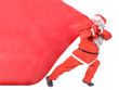 Photo: Santa Claus pulls a big bag Santa Claus pulls a big bag