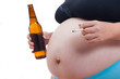 pregnant belly with beer and cigarette