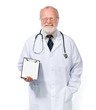 smiling doctor  with health record