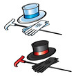 Top Hat Gloves and Cane elegant gentleman wear clothes