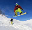 Snowboarder in the sky