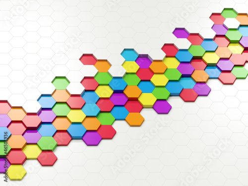 Illustration: Abstract Colorful Hexagons Abstract Colorful Hexagons