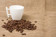 Photo: Coffee beans and cup Coffee beans and cup
