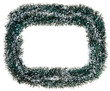 Christmas decoration framework with artificial tinsel