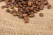 Photo: Coffee beans on cotton Coffee beans on cotton