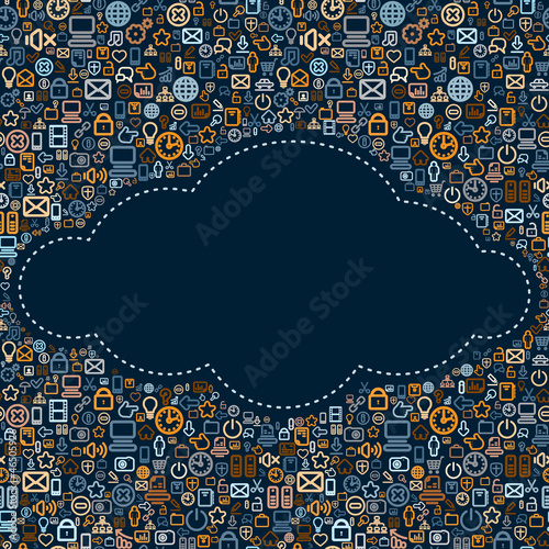 Vector: Social Media Cloud. Vector Seamless Pattern Social Media Cloud. Vector Seamless Pattern
