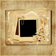 Illustration: Vintage Christmas card with polaroid frame Vintage Christmas card with polaroid frame