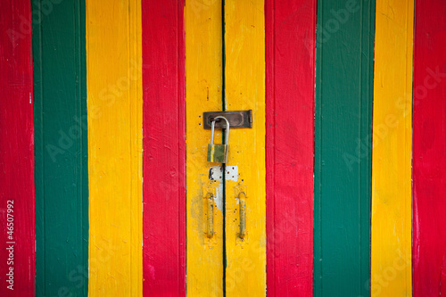 Photo: vintage lock and colorful door vintage lock and colorful door