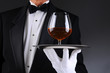 Waiter with Brandy Snifter on Tray