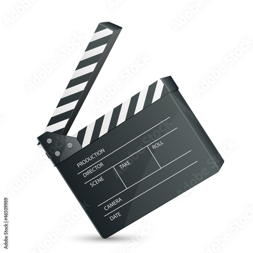 Vector: vector illustration of film set clapper against white vector illustration of film set clapper against white