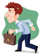 Vector: illustration of cartoon businessman tired illustration of cartoon businessman tired
