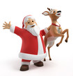 Santa and reindeer