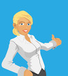 vector smiling blonde business woman