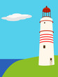 Vector: Vector illustration of a lighthouse on a calm day Vector illustration of a lighthouse on a calm day