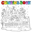 Coloring book winter town image 1