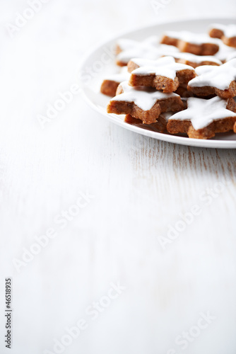 Photo: Cinnamon stars on a plate Cinnamon stars on a plate