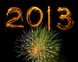 2013 in sparklers above fireworks explosion