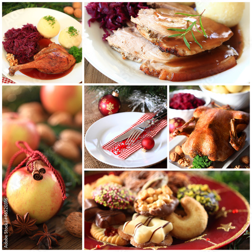 Photo: Collage weihnachtliches Essen Collage weihnachtliches Essen
