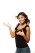 portrait teen sexy girl on white background