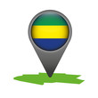 Gabun Markierung Flagge Icon Button