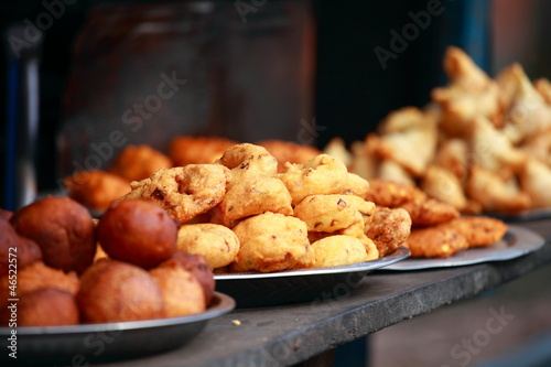 Photo: Traditional India food on the street. Traditional India food on the street.