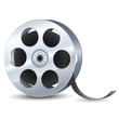 vector illustration of film reel against white