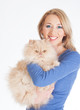 frau mit katze