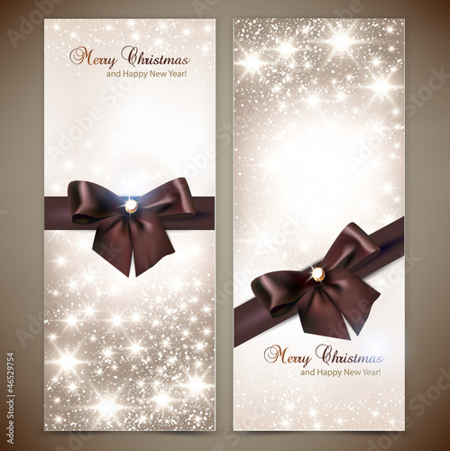 Vector: Collection of gift cards and invitations with ribbons. Vector ba Collection of gift cards and invitations with ribbons. Vector ba