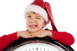 Boy in cap of Santa Claus