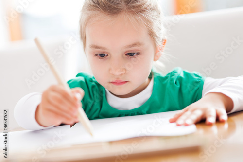Photo: Girl drawing Girl drawing
