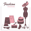 Storefront fashion shop with women accessory.