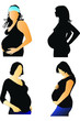 Four pregnant women
