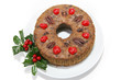 Christmas Fruitcake on White