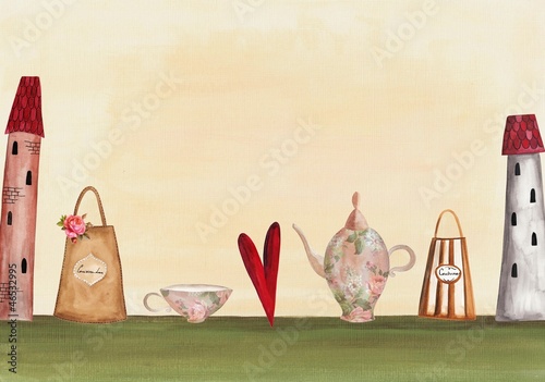 Illustration: Tea time invitation Tea time invitation