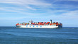 Container Ship COSCO with full of cargo. Rotterdam