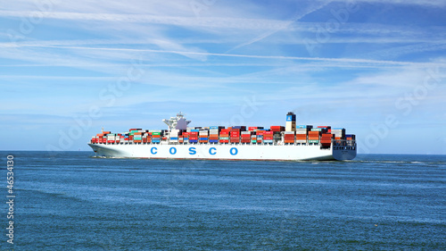 Photo: Container Ship COSCO with full of cargo. Rotterdam Container Ship COSCO with full of cargo. Rotterdam