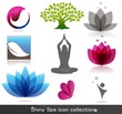 Spa, nature icon collection, beautiful bright colors