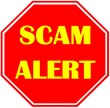 Scam alert sign.