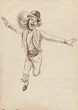 jumping and happy (- full sized hand drawing)