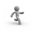 Vector white human running