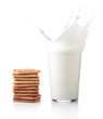 Splash of milk with various grain biscuits
