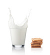 Splash of milk with various grain biscuits