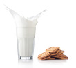 Splash of milk with various grain biscuits