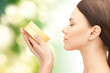 beautiful woman with moisturizing creme