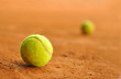tennis balls on court