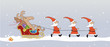 Banner "Weihnachtsmänner ziehen den Rentierschlitten"