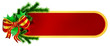 christmas frame with fir branch and bow