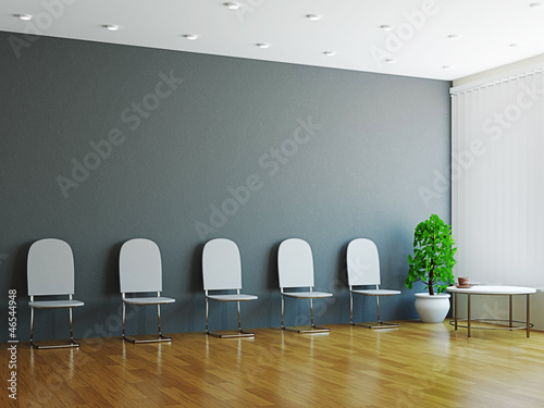Photo: Hall with the chairs near the wall Hall with the chairs near the wall