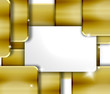 blank white card - abstract golden 3d background